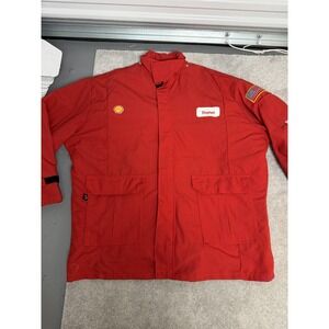 SAF-TECH FR Jacket Mens 2XL Red Nomex Parka Shell Logo Workwear USA IPARKL 1490